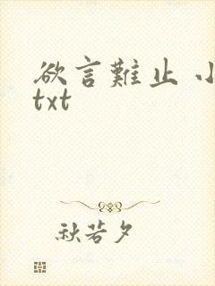 欲言难止 小说txt