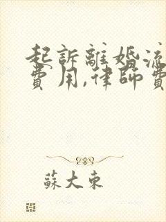 起诉离婚流程和费用,律师费多少?