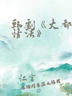 韩剧《大都市爱情法》