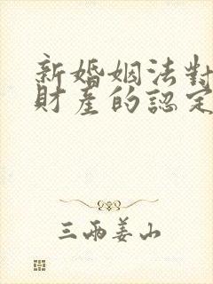 新婚姻法对婚前财产的认定