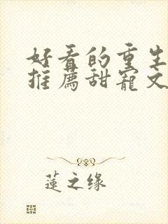 好看的重生小说推荐甜宠文