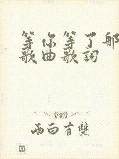 等你等了那么久歌曲歌词