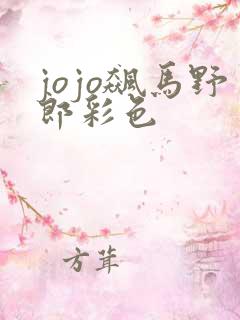 jojo飙马野郎彩色