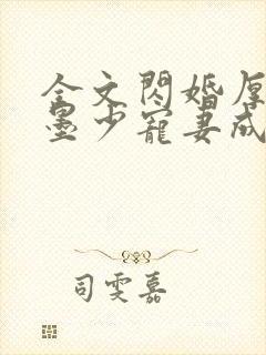 全文闪婚厚爱:墨少宠妻成瘾