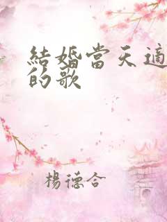 结婚当天适合唱的歌