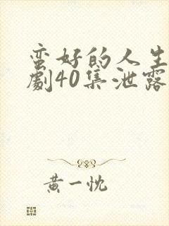 蛮好的人生电视剧40集泄露版