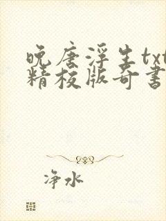 晚唐浮生txt精校版奇书网