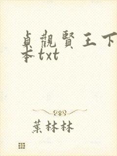 贞观贤王下载全本txt