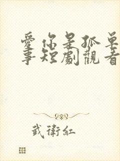 爱你是孤单的心事短剧观看