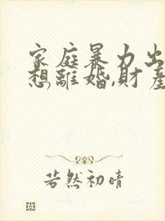 家庭暴力出轨,想离婚,财产怎么分割