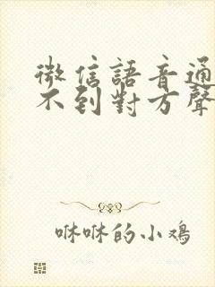 微信语音通话听不到对方声音