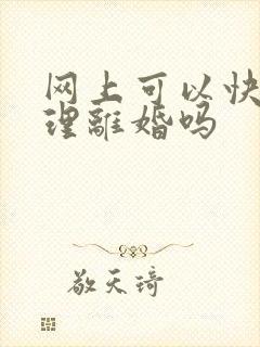 网上可以快速办理离婚吗