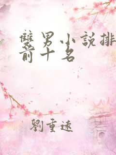 双男小说排行榜前十名