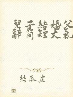 儿子结婚父亲致辞简短大气