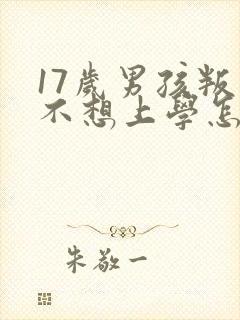 17岁男孩叛逆不想上学怎么办