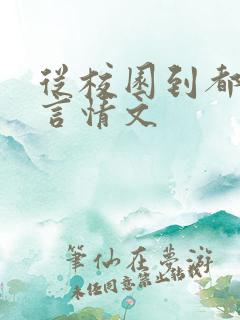 从校园到都市的言情文