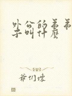 外公的弟弟的儿子叫什么