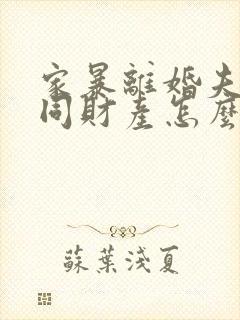 家暴离婚夫妻共同财产怎么分割