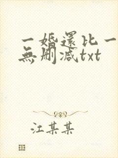 一婚还比一婚高无删减txt