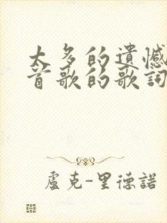 太多的遗憾是哪首歌的歌词