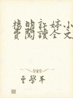 杨明许婷小说免费阅读全文最新章节