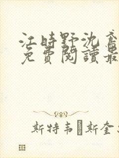 江时野沈鸢小说免费阅读最新章节