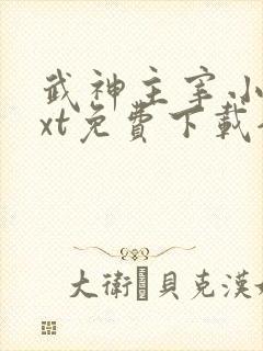 武神主宰小说txt免费下载全集