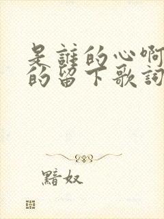 是谁的心啊孤单的留下歌词