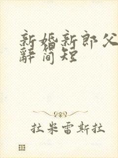 新婚新郎父亲致辞简短