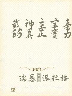 武神主宰秦月池的真正实力