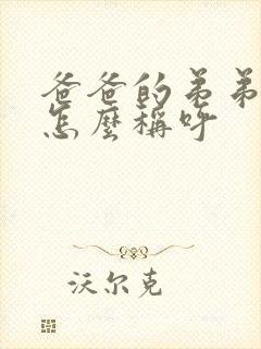 爸爸的弟弟妹妹怎么称呼