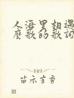 人海里相遇是什么歌的歌词