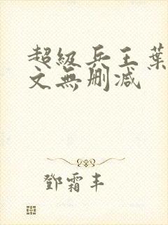 超级兵王叶谦全文无删减