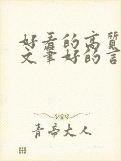 好看的高质量的文笔好的言情