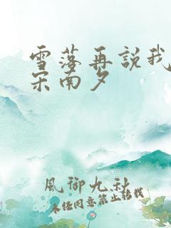 雪落再说我爱你宋南夕