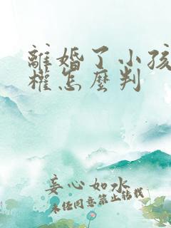 离婚了小孩抚养权怎么判