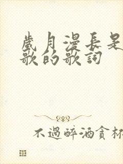 岁月漫长是哪首歌的歌词