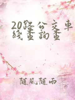 20路公交车路线查询查