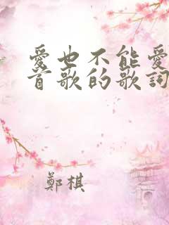 爱也不能爱是哪首歌的歌词