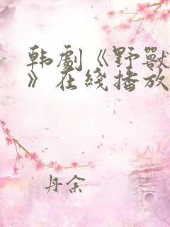 韩剧《野兽终章》在线播放