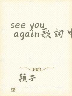 see you again歌词中文版