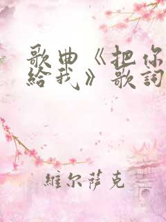 歌曲《把你的心给我》歌词