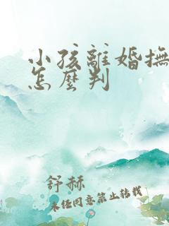 小孩离婚抚养权怎么判