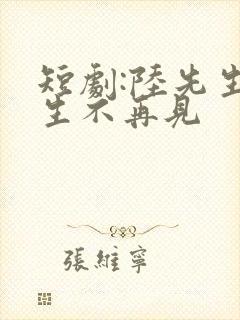 短剧:陆先生余生不再见