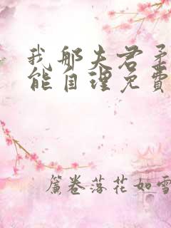 我那夫君柔弱不能自理免费阅读全文