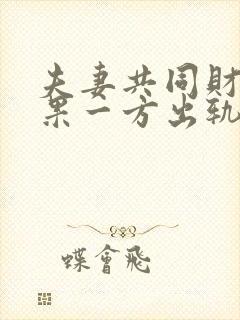 夫妻共同财产如果一方出轨怎么办