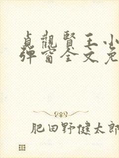 贞观贤王小说无弹窗全文免费阅读