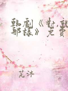 韩剧《对,就是那样》免费观看