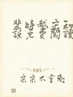 裴时越宋知宜小说免费阅读无弹窗