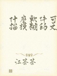 什么软件可以扫描模糊的文字